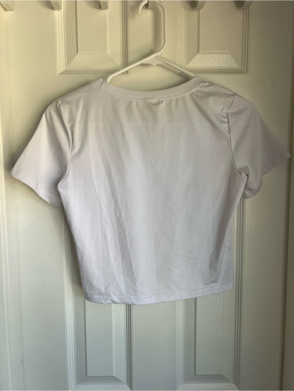 Classic White Women's Crewneck Short Sleeve Top - Picture 2 of 4
